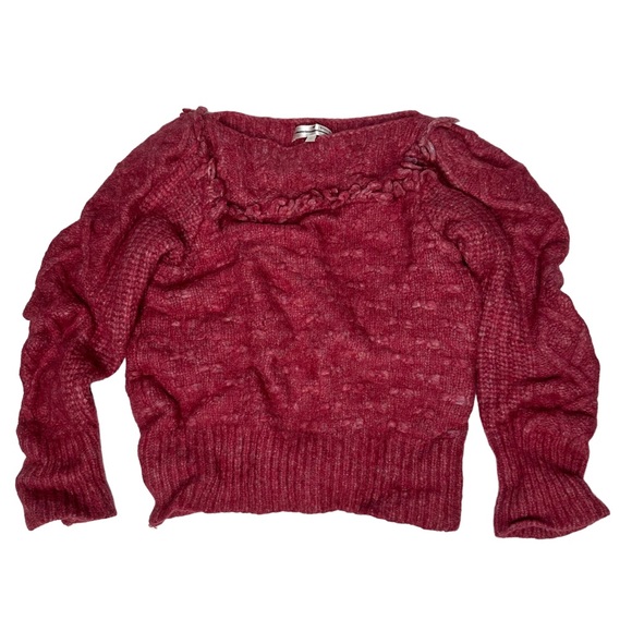 LoveShackFancy Kingston Rose Pink Fringe Sweater Alpaca Wool Sweater - Picture 15 of 16